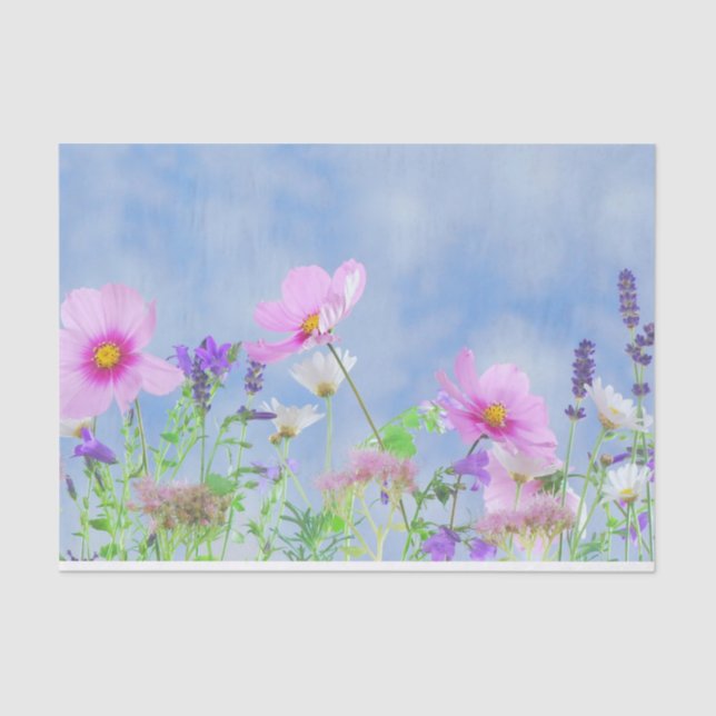 Pretty Spring Wild Flowers Tissue Paper (Front)