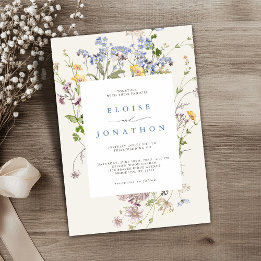 Pretty Spring Wildflower Meadow Garden Wedding Invitation