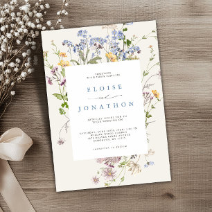 Pretty Spring Wildflower Meadow Garden Wedding   Invitation