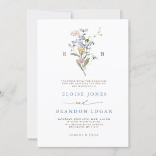 Pretty Spring Wildflower Meadow Garden Wedding   Invitation