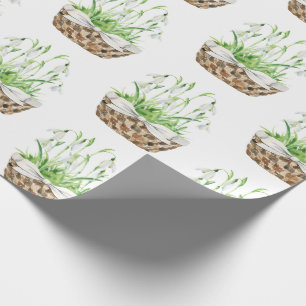 Pretty Spring Wildflowers in a Basket Wrapping Paper