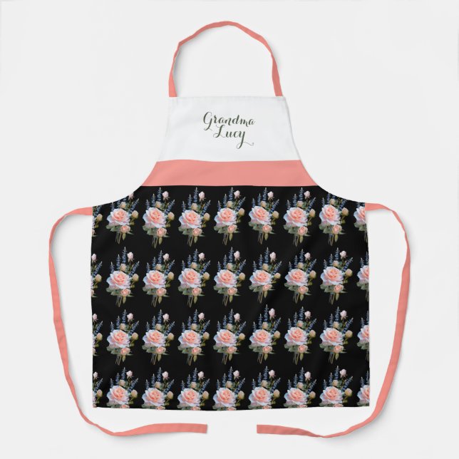 Pretty Springtime Floral Print Personalised Apron (Front)