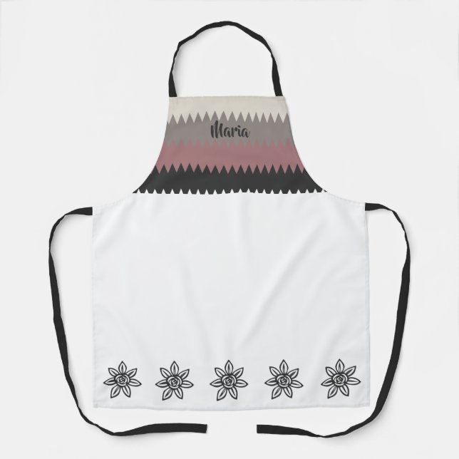 Pretty Springtime Monogrammed Name Apron (Front)