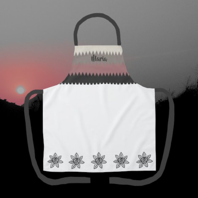 Pretty Springtime Monogrammed Name Apron (Creator Uploaded)
