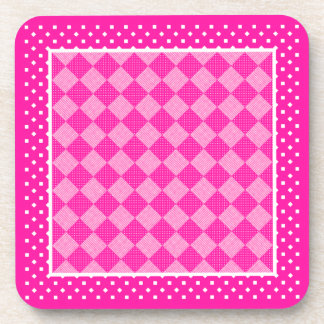 Pretty Square Coasters, Candy Pink Geometric Coaster