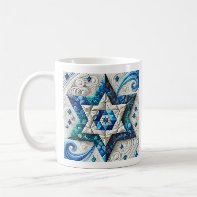Pretty Star of David Mug (Left)