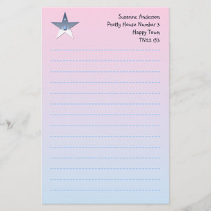 Pretty Star Writing Paper for Children