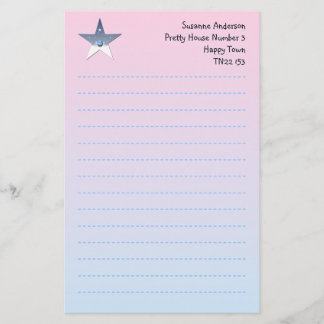 Pretty Star Writing Paper for Children