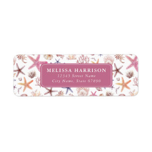 Pretty Starfish and Coral Return Address Labels