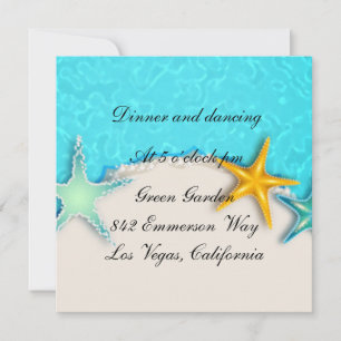 Pretty Starfish Summer Beach Reception Card