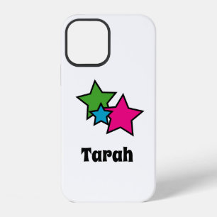 Pretty Stars Pink Blue Green Black Personalise iPhone 12 Case
