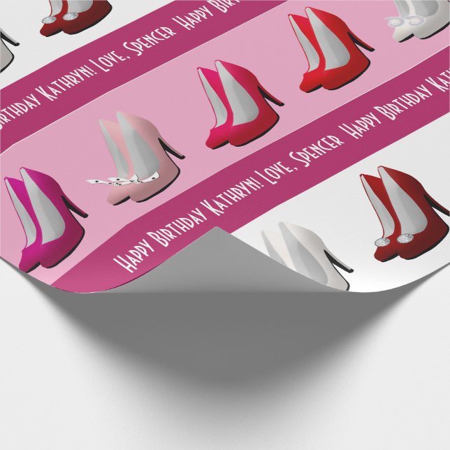 Pretty Stilettos Personalised Wrapping Paper (Corner)