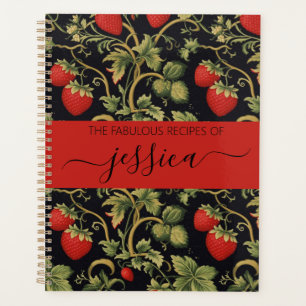 Pretty strawberries pattern script name Recipe Planner