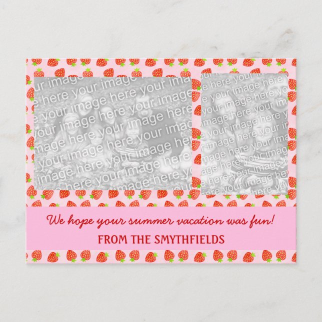 Pretty Strawberry Cream Pattern Postcard (Front)
