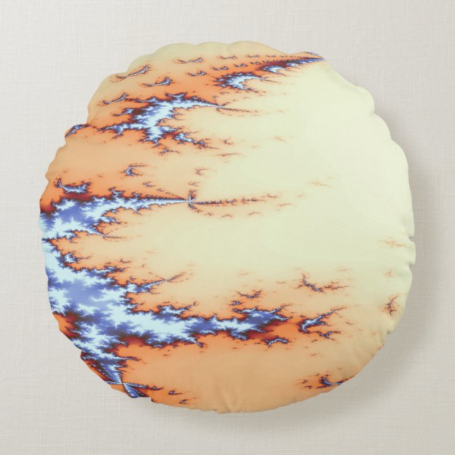 PRETTY STREAM WATER ROUND CUSHION (Front)
