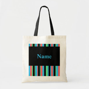 Pretty Striped Budget Tote Bag Template - Blue