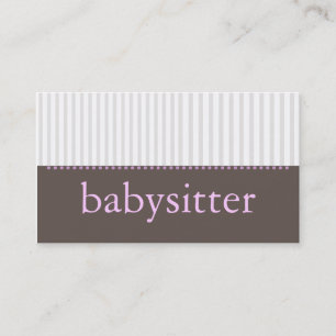 Pretty Stripes Babysitting Business Card
