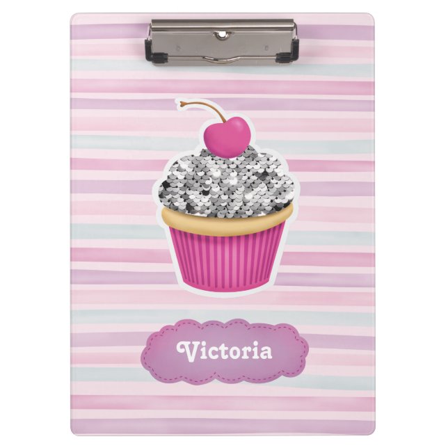 Pretty Stylish Cupcake Clipboard (Front)