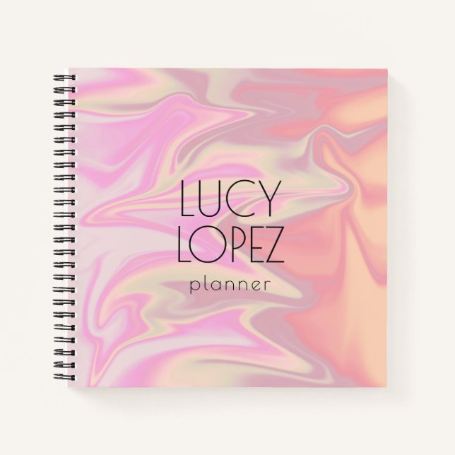 Pretty stylish modern elegant chick holographic notebook (Front)