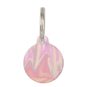 Pretty stylish modern elegant pink marble pet tag