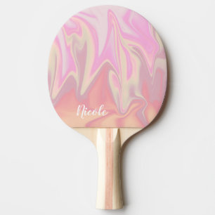 Pretty stylish modern elegant pink marble ping pong paddle