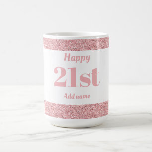 Pretty stylish personalised birthday mug gift 21st