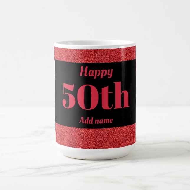 Pretty stylish personalised birthday mug gift 50th (Center)