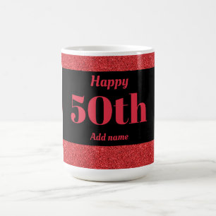 Pretty stylish personalised birthday mug gift 50th