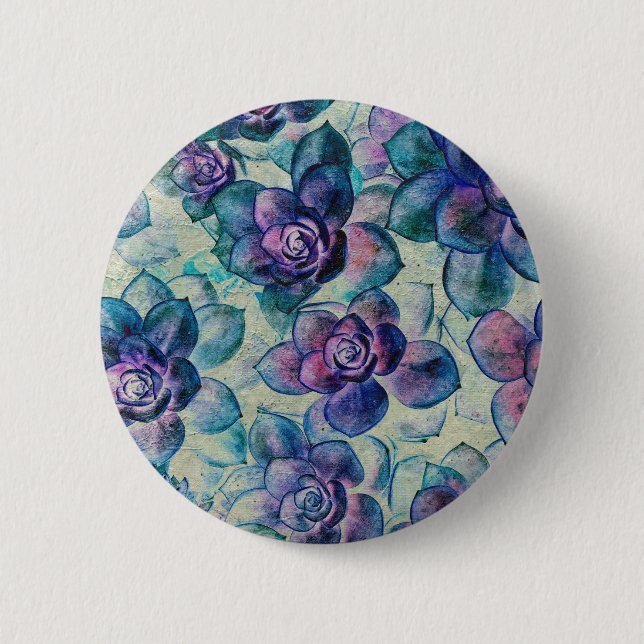 Pretty #Succulent Plants 6 Cm Round Badge (Front)