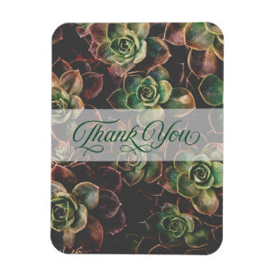 Pretty Succulent Plants Thank You Magnet