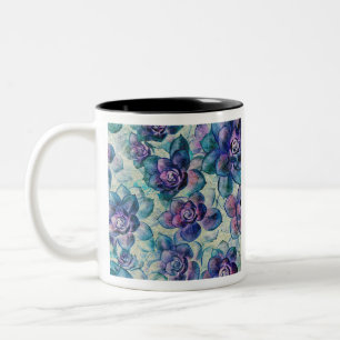 Pretty #Succulent Plants Two-Tone Coffee Mug