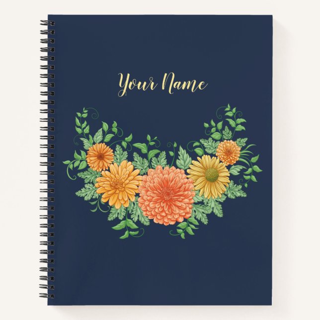 Pretty Summer Flowers Smile Notebook (Front)