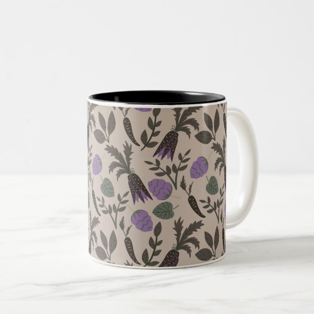 Pretty Summer Pattern Two-Tone Coffee Mug (Front Right)