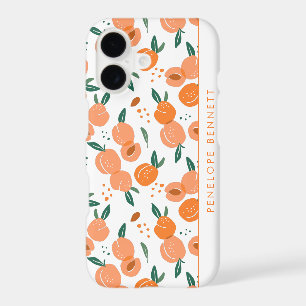 Pretty Summer Peach Pattern Monogram