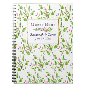 Pretty Summertime Flowers Wedding Guest Book