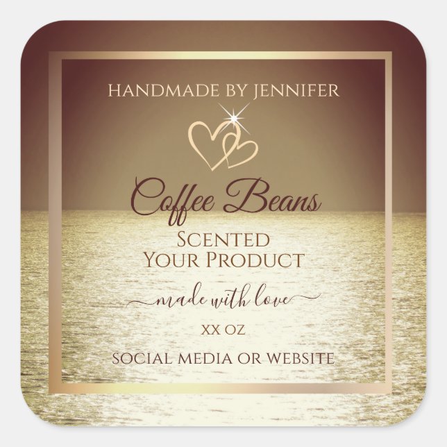 Pretty Sun over the Ocean Design Product Labels (Front)