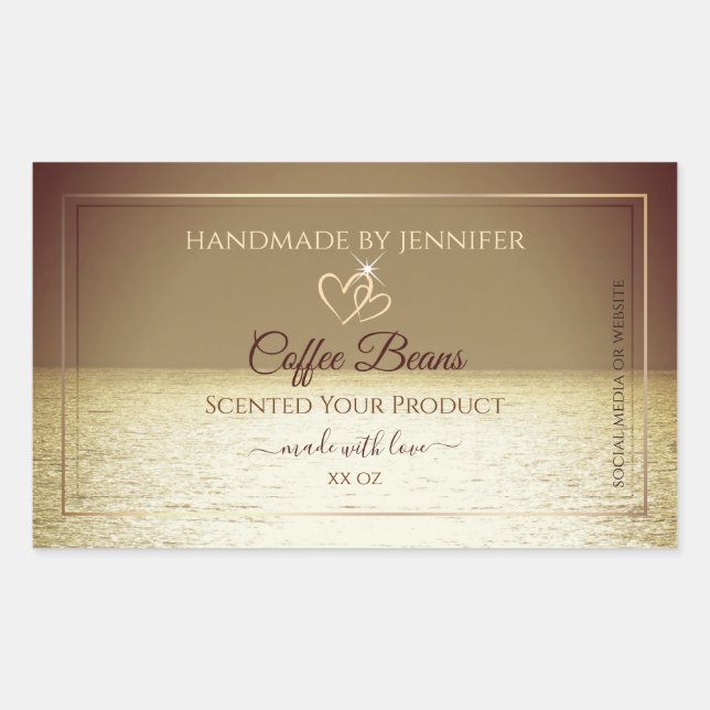 Pretty Sun over the Ocean Design Product Labels (Front)