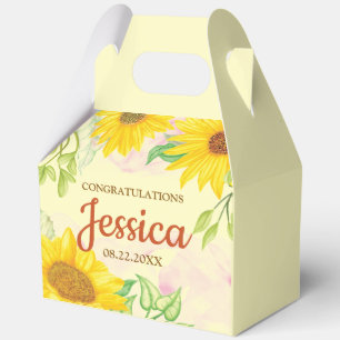 Pretty Sunflower Baby Shower  5"w x 3"l x 6.5"h Favour Box