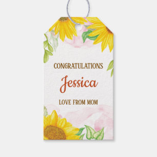 Pretty Sunflower Baby Shower Gift Tags