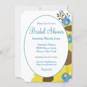 Pretty Sunflower Beauty Bridal Shower  Invitation