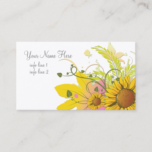 Pretty Sunflower Business Card (Front)