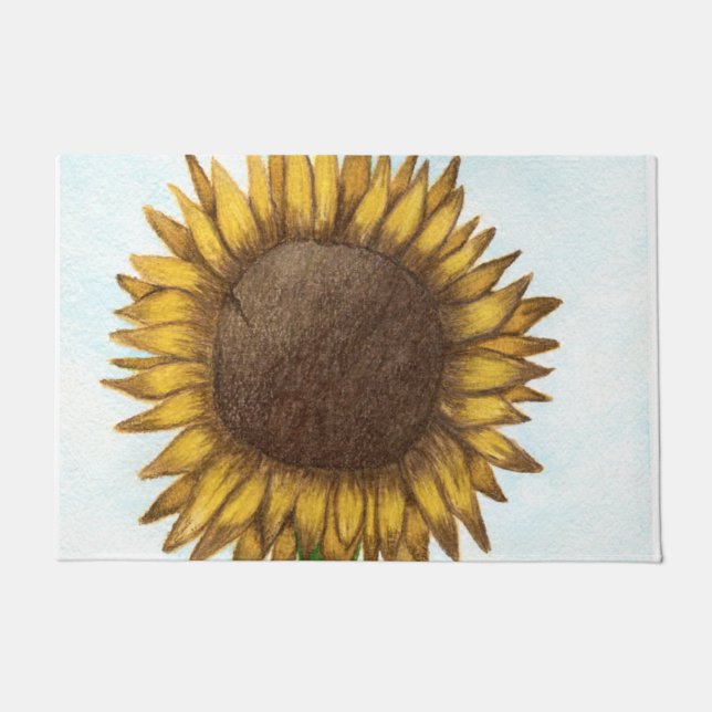 Pretty Sunflower Doormat (Front)