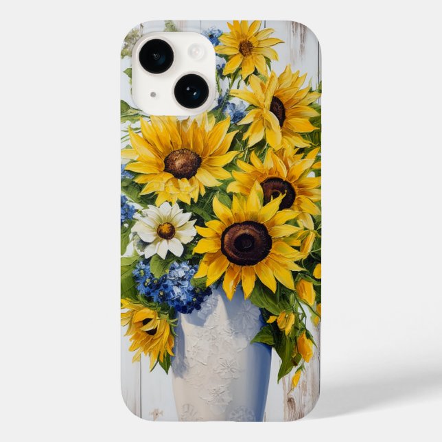 Pretty Sunflower Flower Arrangement Floral Case-Mate iPhone Case (Back)