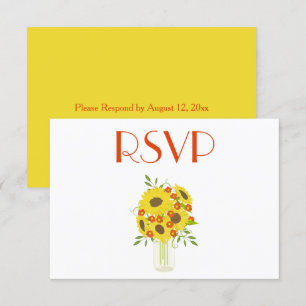 Pretty Sunflower RSVP Invitation
