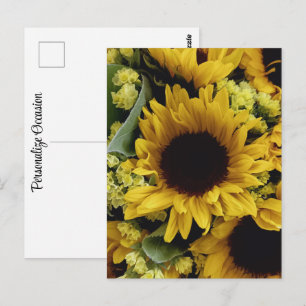 Pretty Sunflower Small Flower Assortment Bouquet Postcard
