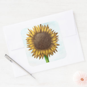Pretty Sunflower Square Sticker