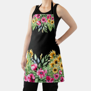 Pretty Sunflower Tropical Floral Apron