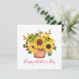 Pretty Sunflowers Bouquet Mother's Day Card