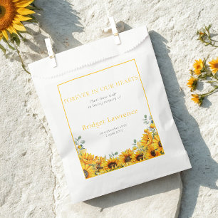 Pretty Sunflowers Funeral Seed Packet Favour Bags