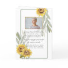 Pretty Sunflowers Photo Order of Service Funeral